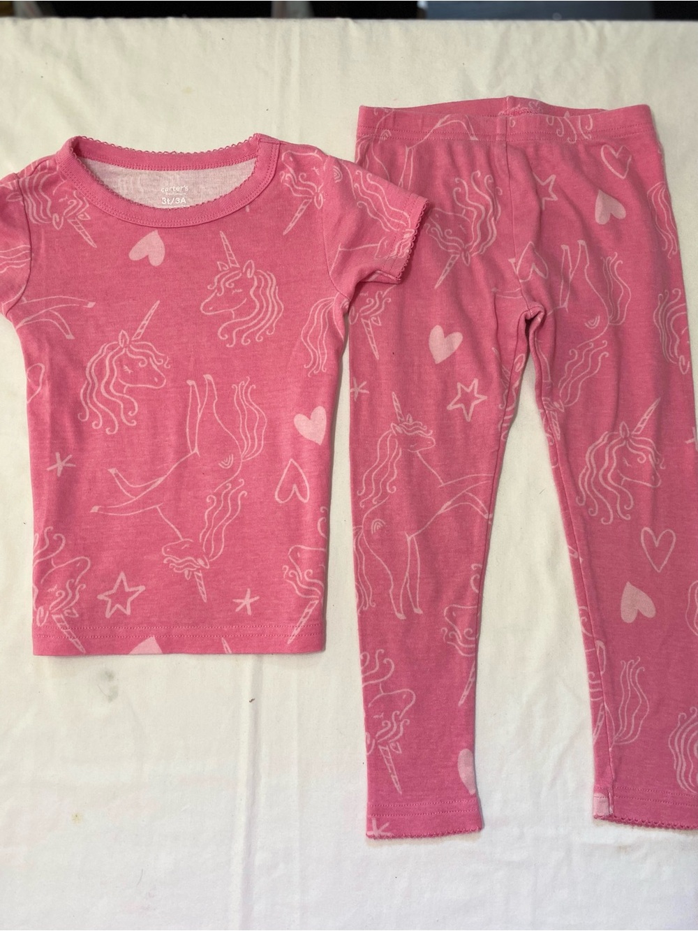 Carter's Snug Fit Girls 3Т
2pc Cotton Knit Pink Unicorn Graphic Set #toddlerpjs